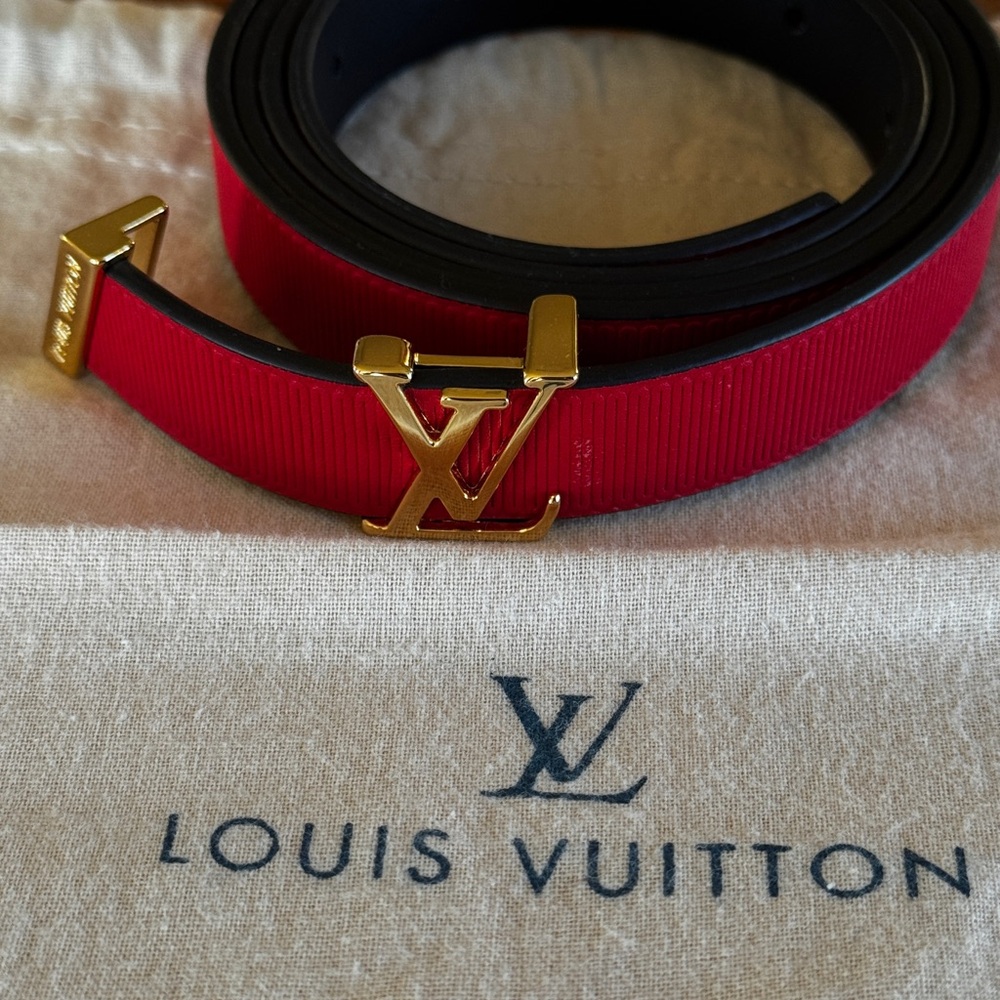 Louis Vuitton Red and Gold Belt